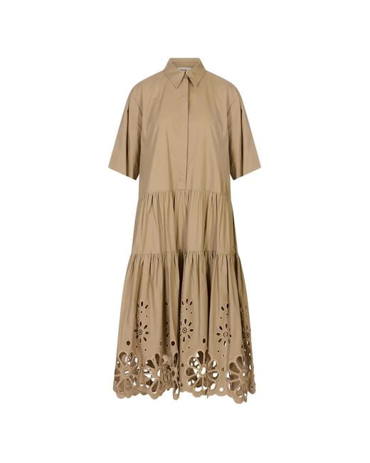 MEIMEIJ Natural Tiered Mini Dress
