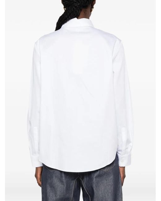 Max Mara White Fiacre Long-Sleeve Button-Up Shirt
