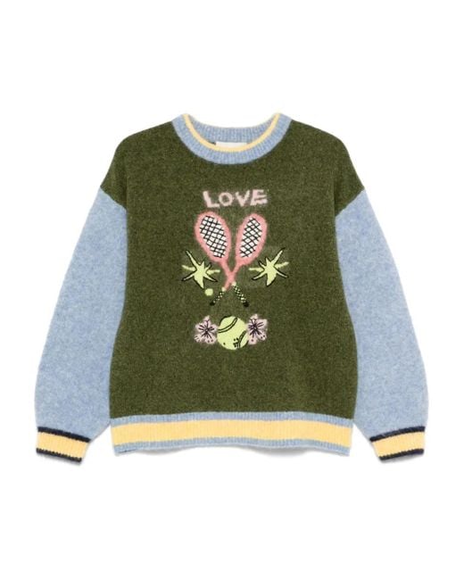 ALÉMAIS Green Tennis Sweater
