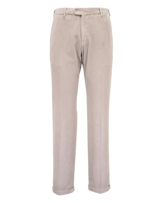 Fedeli Gray Buttoned Trousers for men