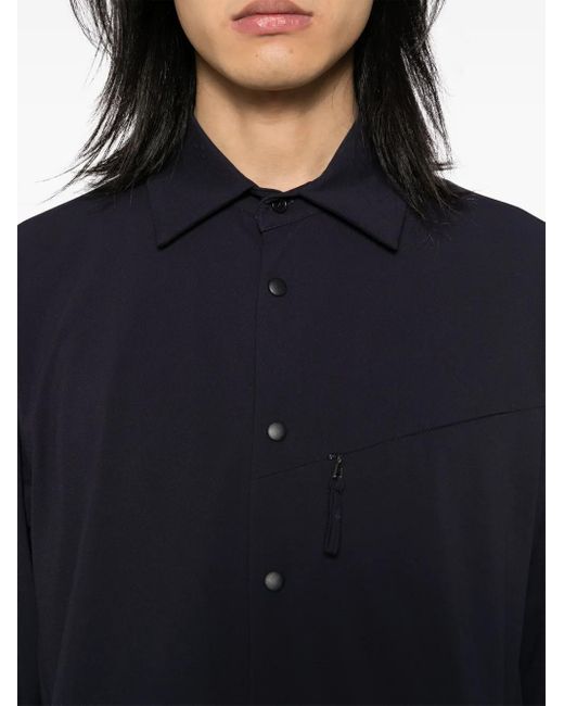 Aspesi Blue Twill Utility Shirt for men