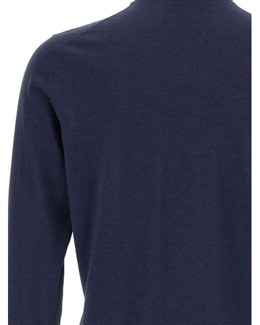 FILIPPO DE LAURENTIIS Blue High-Neck Sweater for men