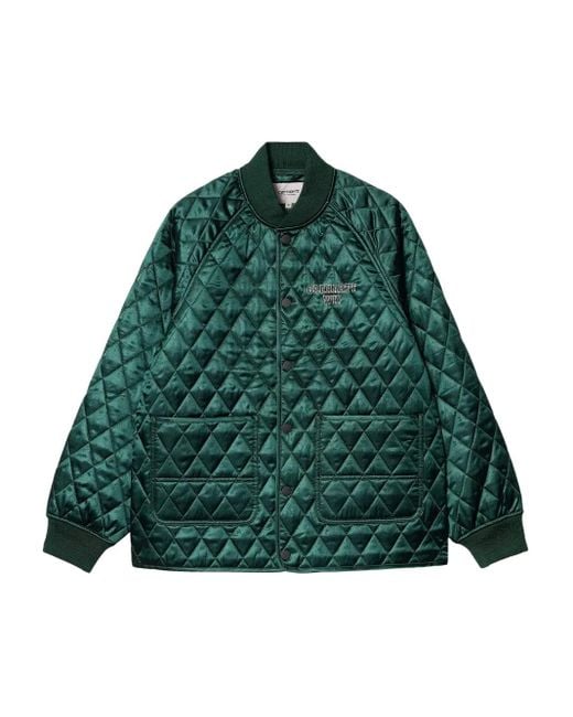 Carhartt Green Alumni Liner Quilted Bomber Jacket for men