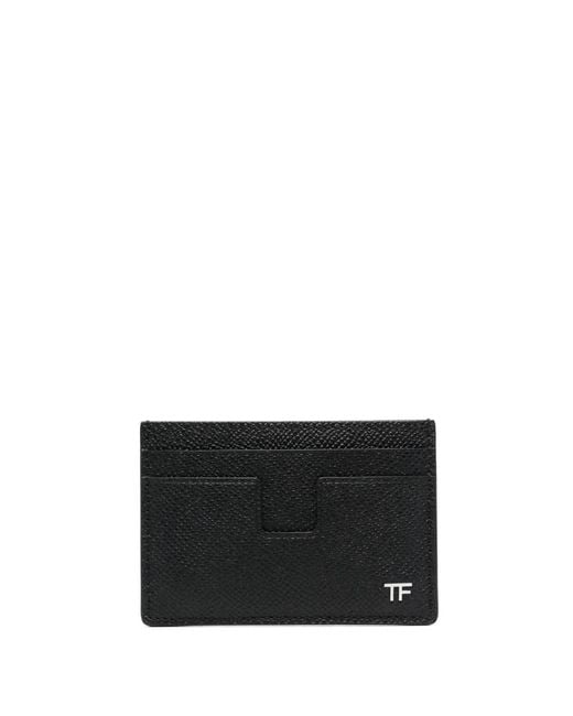 Tom Ford Black Card Holder With Logo Plaque for men