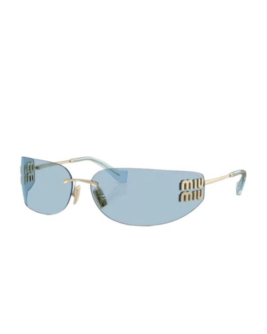 Miu Miu Blue Geometric-Frame Sunglasses