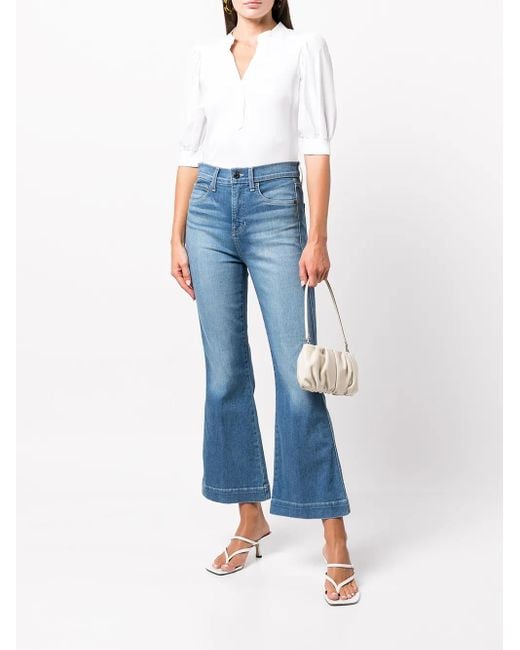 Veronica Beard White Coralee Button-Up Top