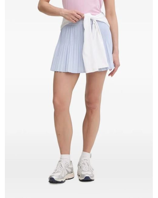 Lacoste White Pleated Logo-Patch Mini Skirt
