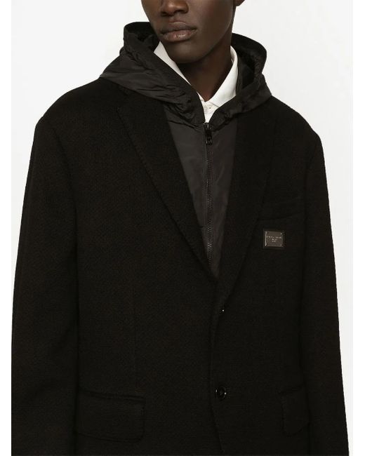 Dolce & Gabbana Black Padded Hooded Gilet for men