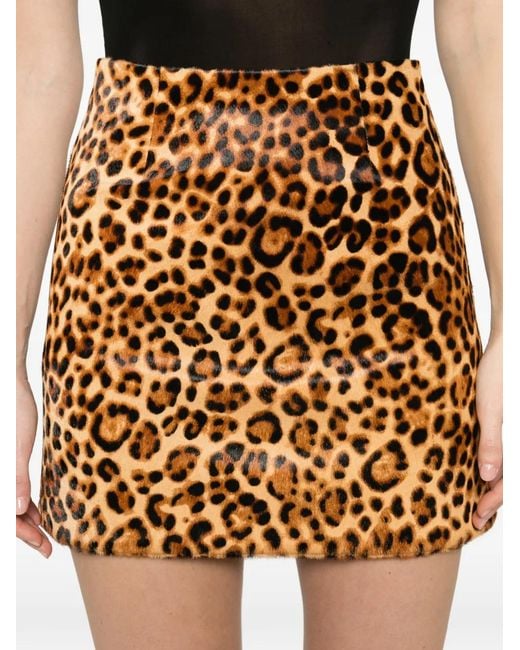 Thelaurent Metallic Animal-Print Mini Skirt