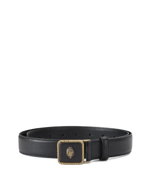 Kurt Geiger Black Pimlico 30 Eagle-Head Plaque Belt