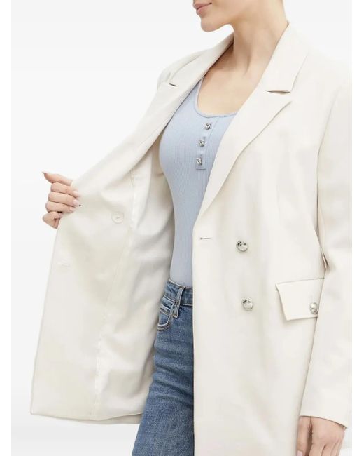 Guess White Buttoned Double-Breasted Blazer