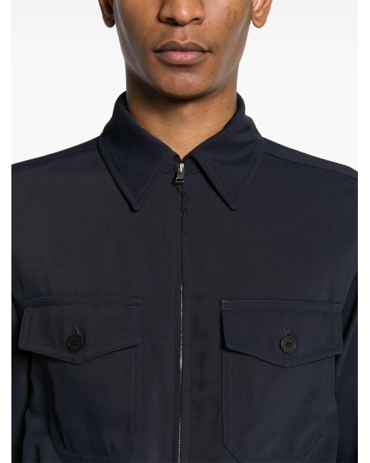 Giacca-camicia con zip di Sandro in Blue da Uomo