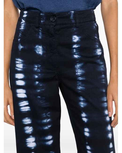Momoní Blue Olivina Tie-Dye Wide-Leg Trousers