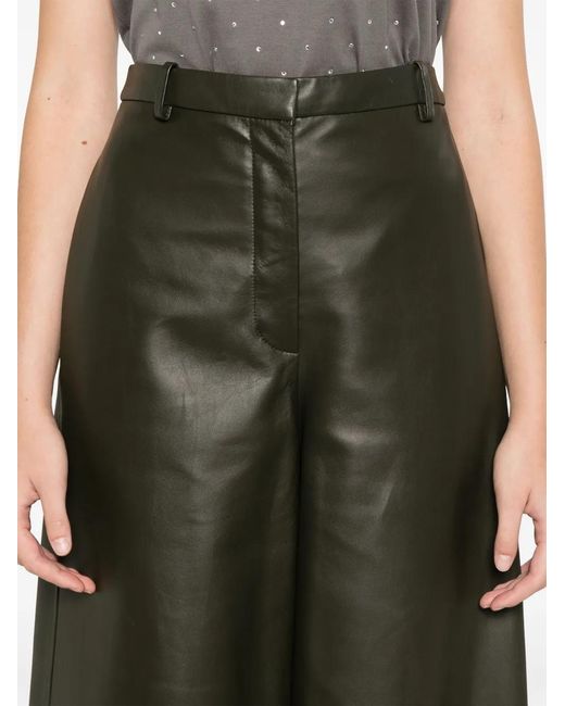 Fabiana Filippi Gray Leather Trousers