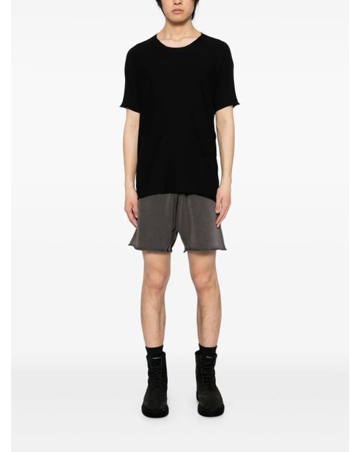 Label Under Construction Gray Cotton Shorts for men