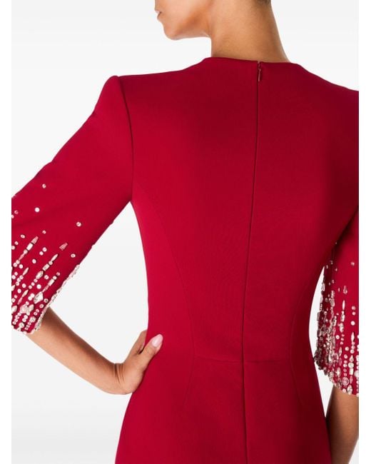 Jenny Packham Red Biela Midi Dress