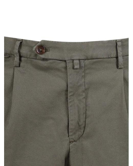 Briglia 1949 Gray Pleated Twill Trousers for men