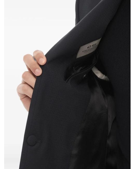 Corneliani Black Single-Breasted Blazer for men