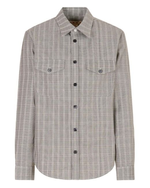Marni Gray Flap-Pocket Shirt for men
