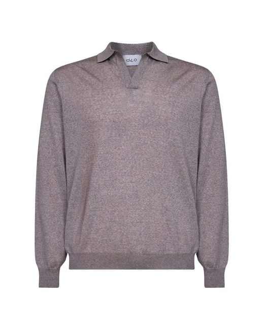 D4.0 Purple Virgin Wool Long-Sleeve T-Shirt for men