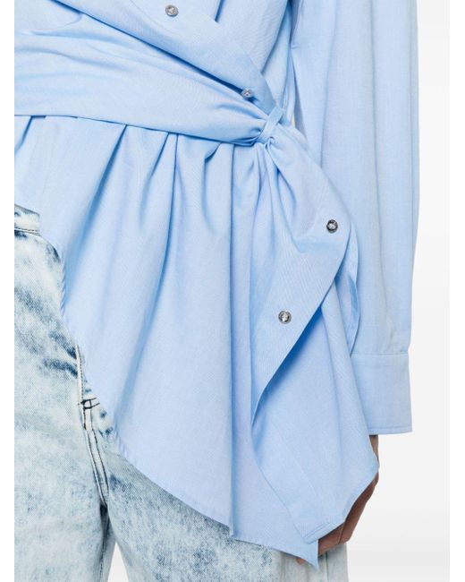 Marques'Almeida Blue Asymmetric-design Cotton Shirt
