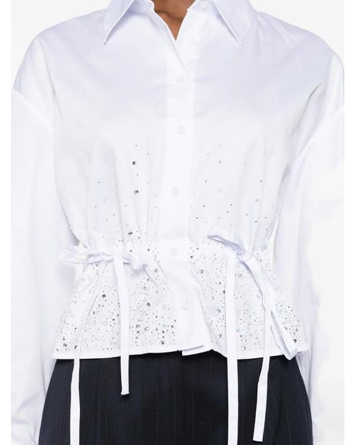 Maje White Hemd Mit Bindedetail
