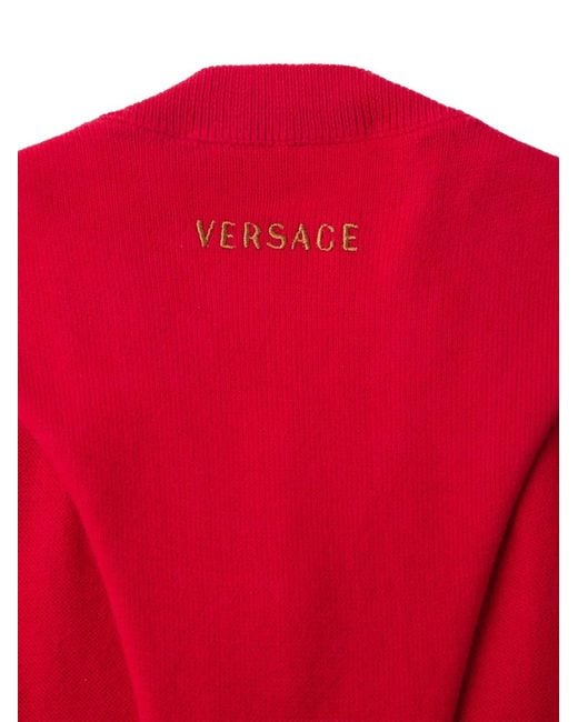 Versace Red Knitted Cotton Top