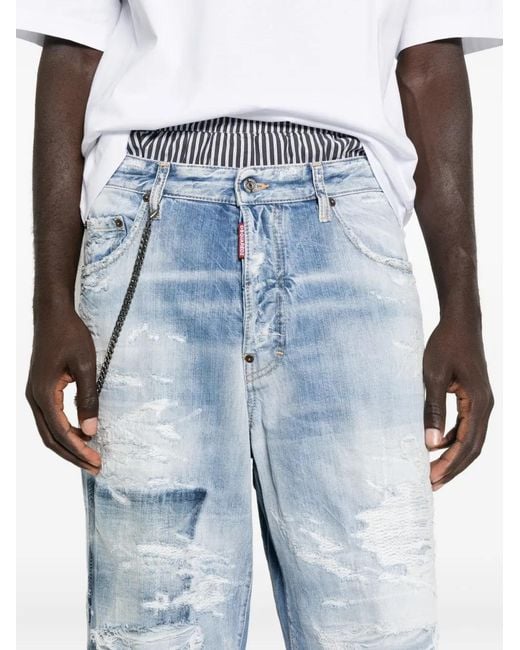 Jean À Design Patchwork DSquared² pour homme en coloris Blue