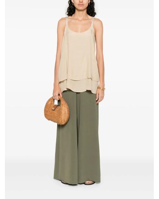 MOUTAKI Green Flared Trousers