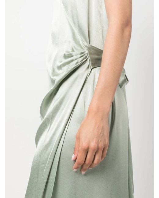 Vince Green Satin-Finish V-Neck Wrap Dress