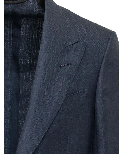 Tom Ford Blue Single-Breasted Blazer for men