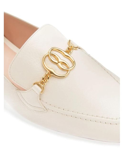 Bally White O'Brien Goat Grained Loafers
