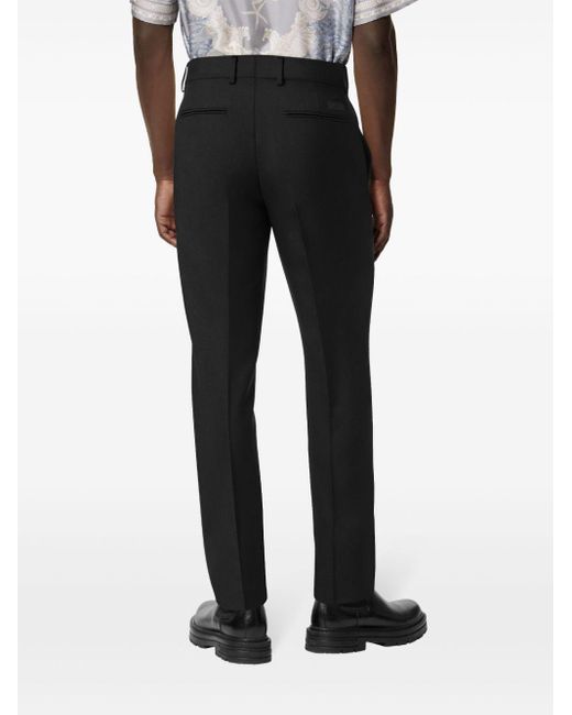 Versace Black Wool-mohair Tailored Trousers for men