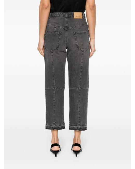 Isabel Marant Cropped Straight Jeans in het Gray