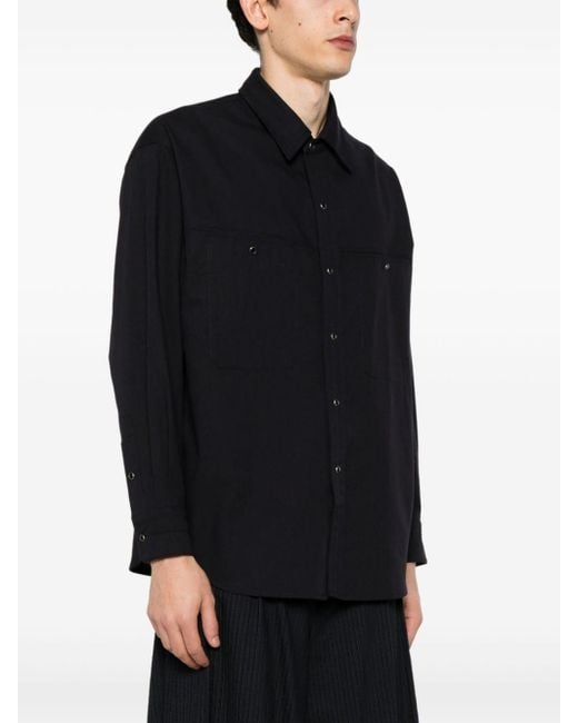 Lemaire Black Hemd aus Baumwoll-Twill