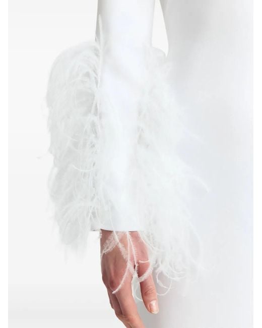 16Arlington White Arios Abendkleid Mit Federbesatz