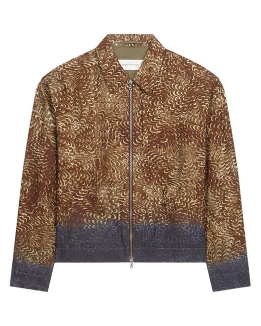 メンズ Dries Van Noten グラフィック ボンバージャケット Brown