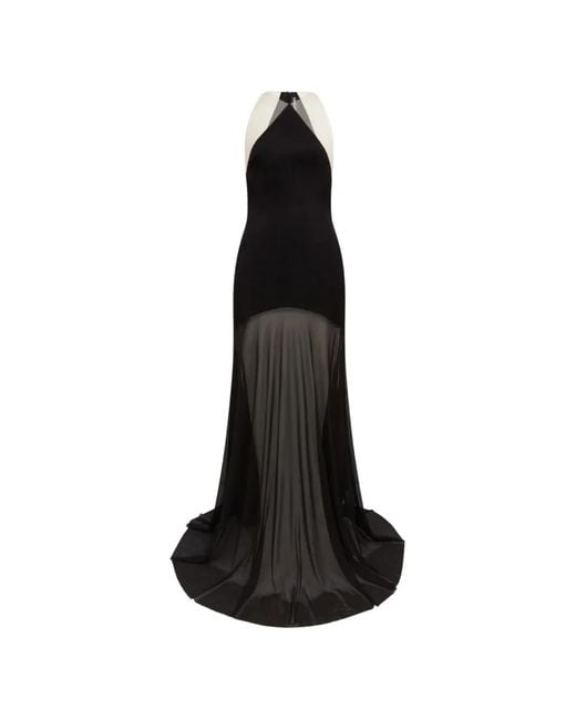 David Koma Black Halterneck Maxi Dress
