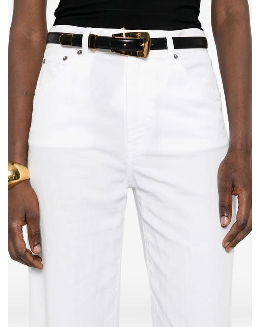 Dondup White Jean Amber À Coupe Ample
