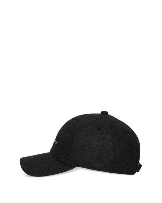 Karl Lagerfeld Black Essential Wool-Blend Cap for men