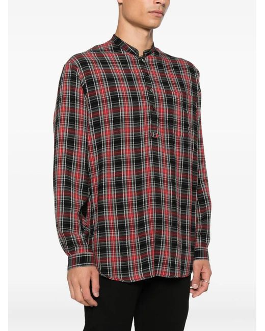 Undercover Brown Check-Pattern Shirt for men