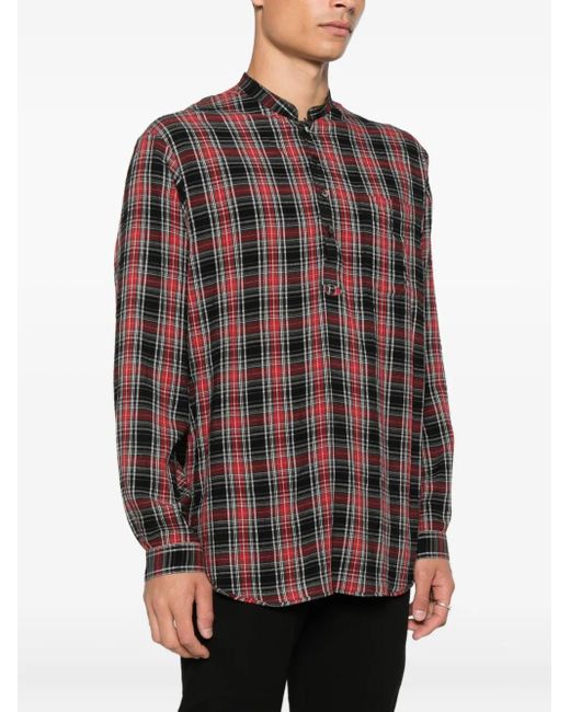 Undercover Brown Check-Pattern Shirt for men
