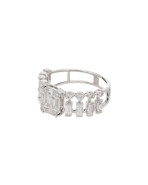 SHAY 18k White Gold Illusion Centre Dot Dash Diamond Ring - Women's - Diamond/18kt White Gold