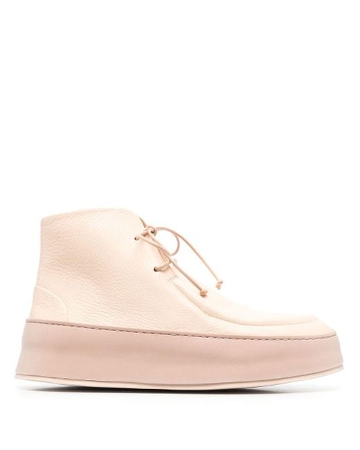 Marsèll Pink Lace-up Ankle Leather Boots for men