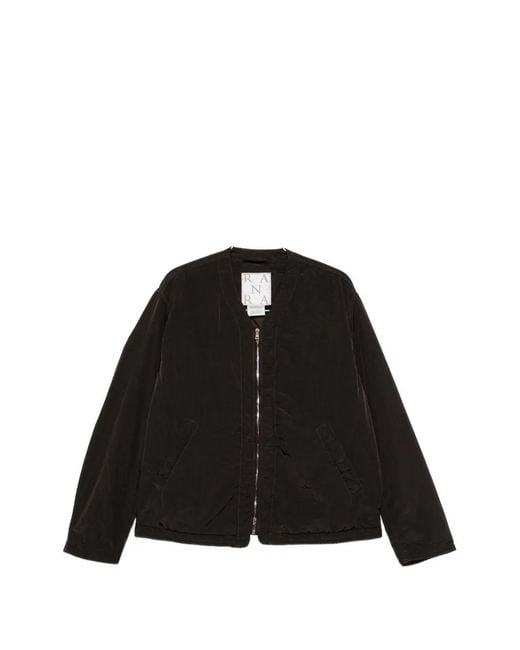 RANRA Black Logo-Embroidered Zip-Up Jacket for men