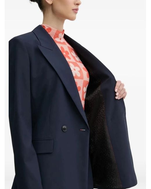 HUGO Blue Double-Breasted Suit Jacket