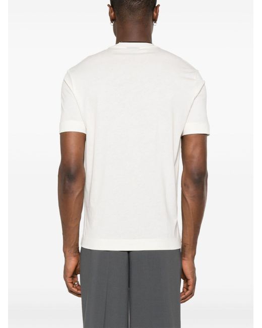 Emporio Armani White Logo-print Cotton T-shirt for men