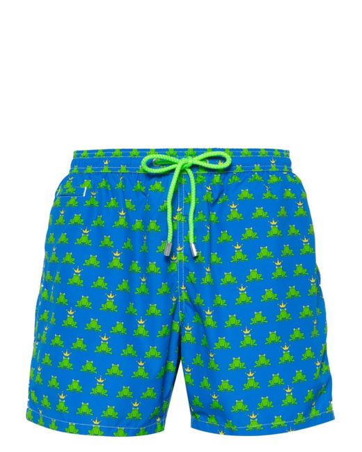 Mc2 Saint Barth Blue Frog Prince-print Swim Shorts for men