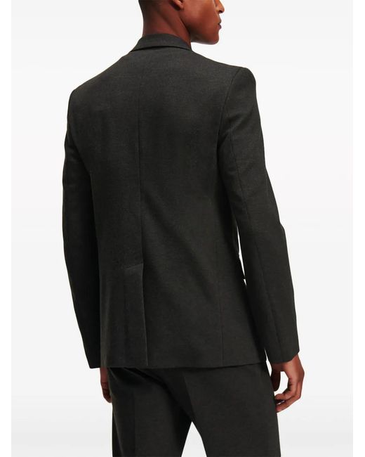 Karl Lagerfeld Black Punto Single-Breasted Blazer for men