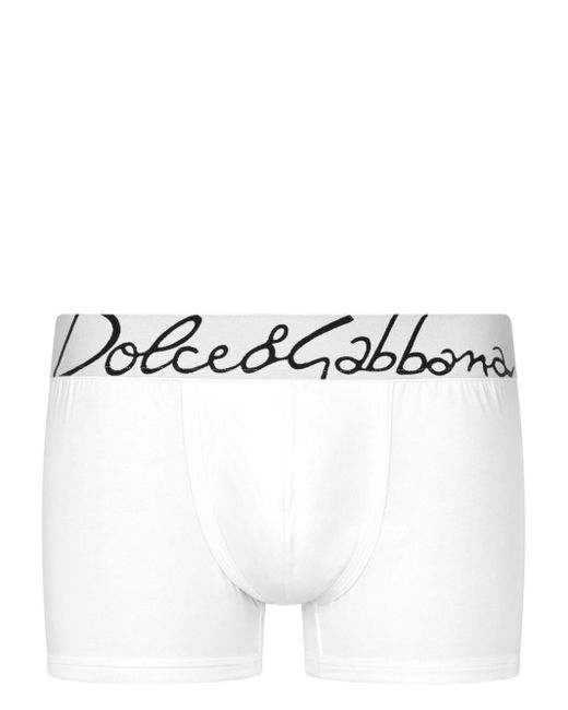 Dolce & Gabbana Jersey Boxershorts Met Logoband in het White voor heren
